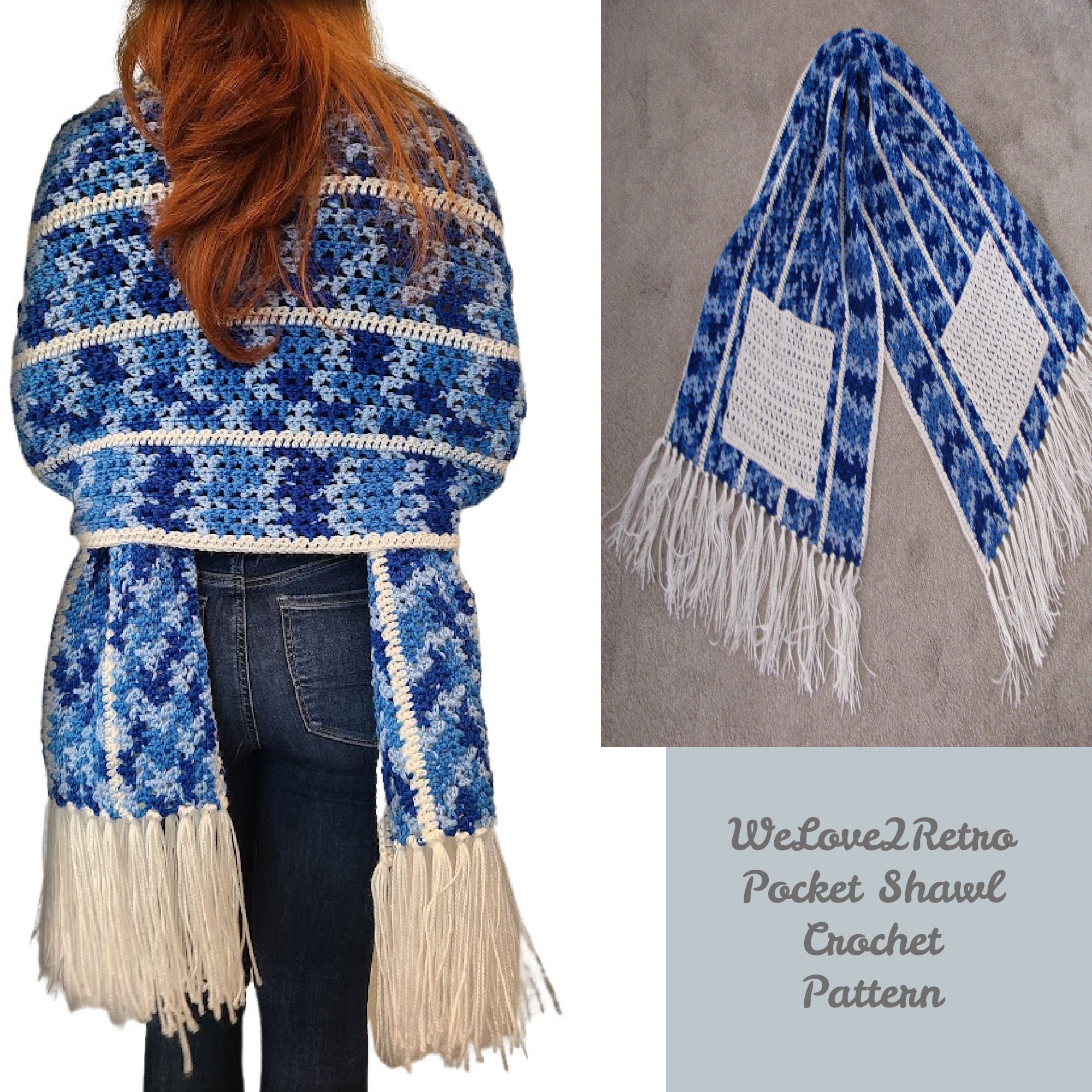 RETIREMENT-SALE*** Easy Crochet Pocket Shawl Pattern PDF – Cozy Boho ...