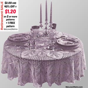 RETIREMENT-SALE***  Vintage Knit Tablecloth Pattern - Round Lace Doily Table Topper Knitting Boho Decor PDF