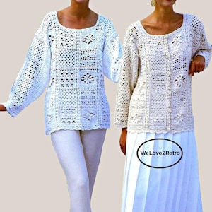 RETIREMENT-SALE*  Boho Top Crochet Pattern • Granny Square Look Tunic • Summer Festival Women Vintage PDF