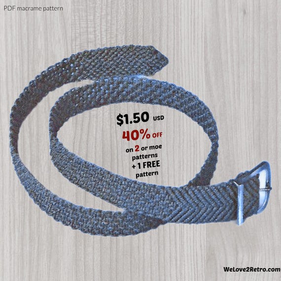 マクラメベルトのパターンPDF – 中級者向けの簡単なボヘミアン風タイ