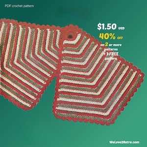 Vintage Christmas Crochet Potholder Pattern PDF – Easy Holiday Hot Pad, Kitchen Christmas Gift