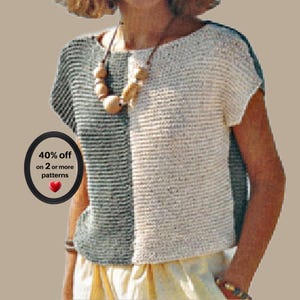 RETIREMENT-SALE* Cotton Top Knitting Pattern • Sleeveless Summer Knit Tee • Lightweight Vintage Jumper PDF