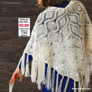 RETIREMENT-SALE***  Crochet Shawl Pattern PDF – Vintage Triangle Wrap, Easy Lacy Scarf