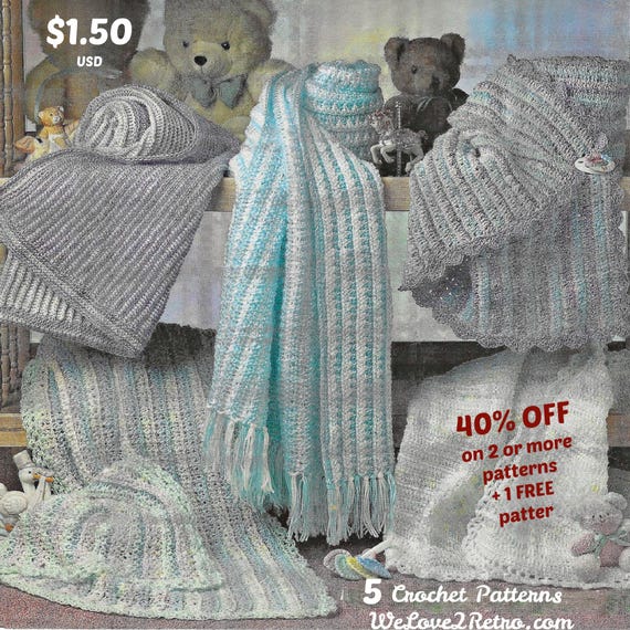 727 – Easy Crochet Baby Afghan Pattern PDF, Beginner Blanket