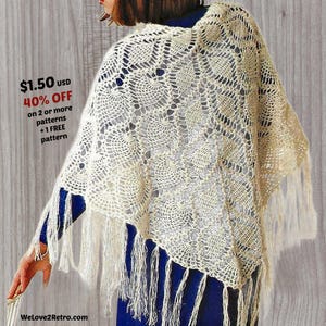 Crochet Shawl Pattern PDF – Easy Triangle Wrap, Lacy Scarf & Vintage-Inspired Shawl for Beginners – Lightweight Layer – Instant Download 467