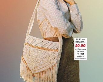RETIREMENT-SALE***  Macrame Handbag Pattern PDF – Easy Boho Purse Tutorial, Festival Tote