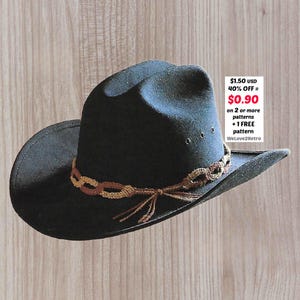 RETRAITE-SOLDES*** Motif de bande de chapeau en macramé PDF – Garniture de cow-boy western, accessoire bohème facile