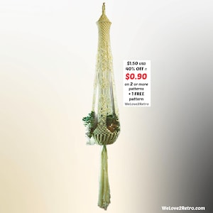 Patrón de macramé para colgar plantas (PDF) - Diseño de decoración bohemia fácil, tutorial para principiantes