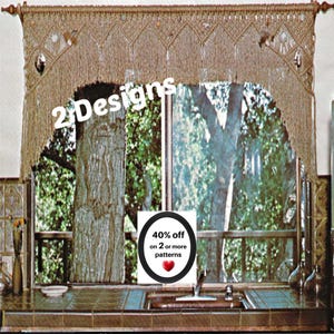 RETIREMENT-SALE*  Boho Macrame Curtain Pattern - Vintage Valance  Window Decor Hanging PDF