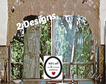 RETIREMENT-SALE*  Boho Macrame Curtain Pattern - Vintage Valance  Window Decor Hanging PDF