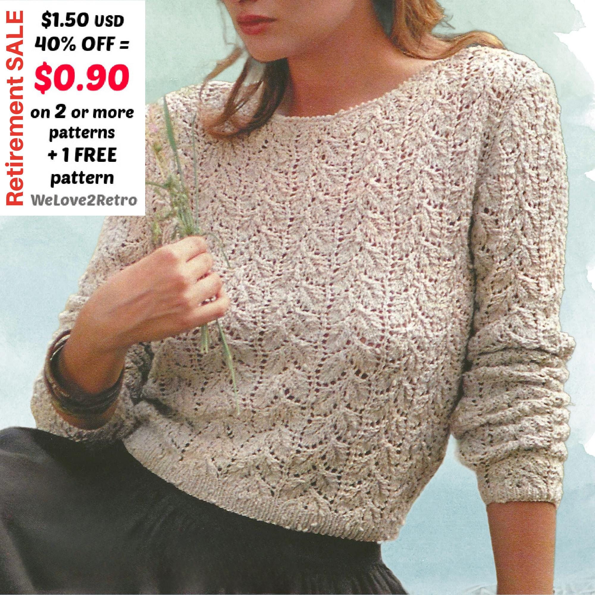 Lace Summer Sweater Knitting Pattern PDF • Lightweight Vintage