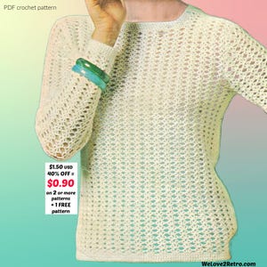 RETIREMENT-SALE***  Easy Boho Crochet Sweater Pattern PDF - Pullover Top Beginner Women Design