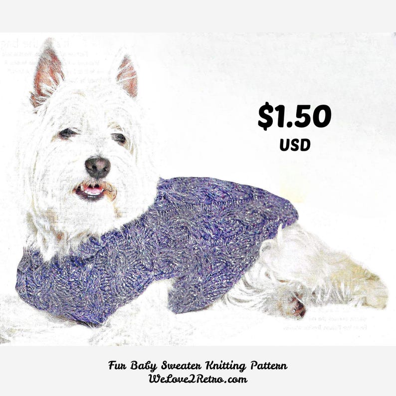 628 Adorable Dog Sweater Knitting Pattern Etsy