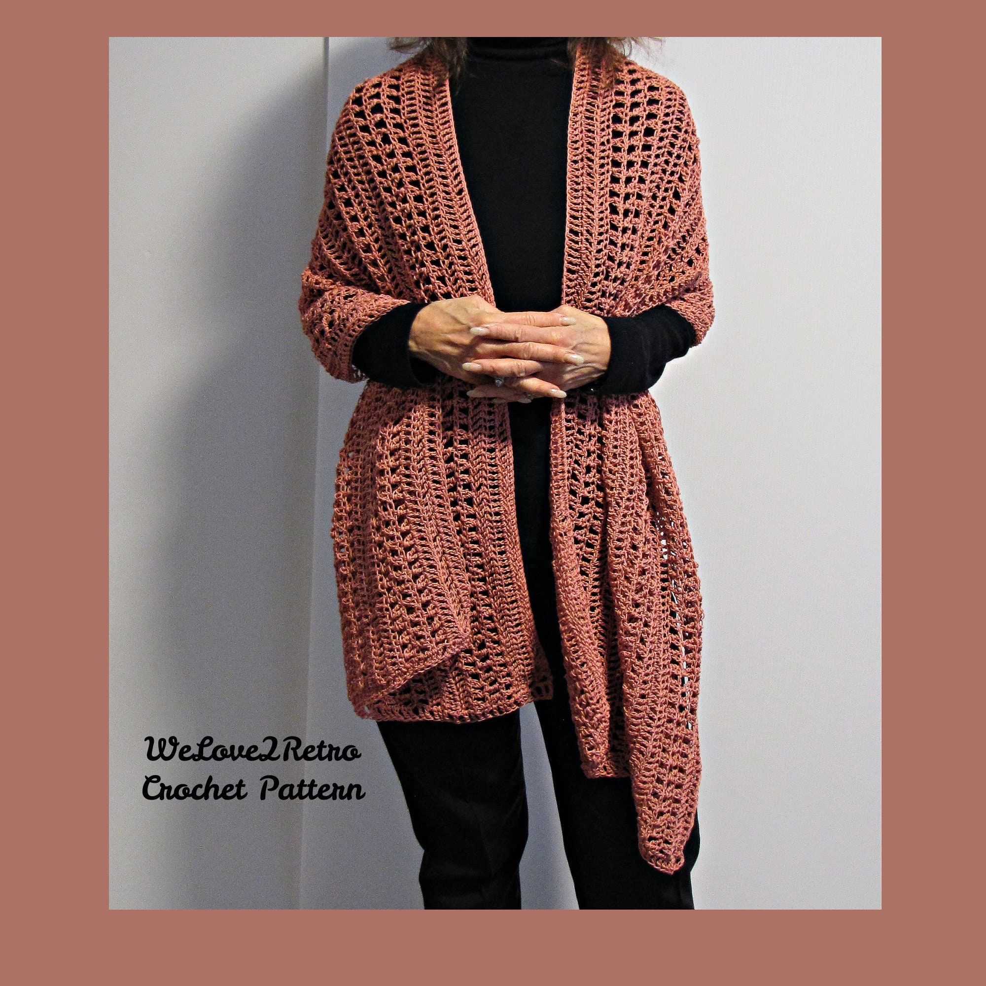 Lacy Crochet Shawl - Easy Boho Vintage Lightweight Wrap Scarf Pattern ...