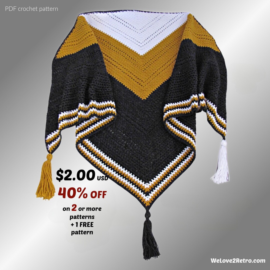Easy Crochet Triangle Shawl Pattern PDF – Lightweight Boho Wrap ...