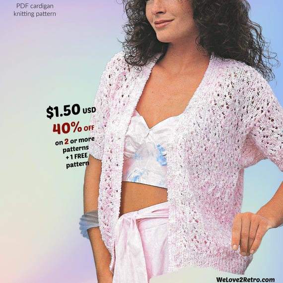 Boho Strickjacke Cardigan Pattern PDF – Einfache Sommer Weste