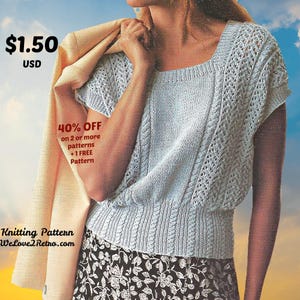 Easy Summer Sweater/Jumper Knitting Pattern: Lightweight Cotton Knit Top (PDF Download)