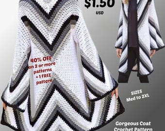 Crochet Hooded Coat Pattern PDF – Easy Granny Square Jacket for All Sizes – Handmade Festival Cardigan – Instant Download - 892