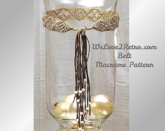 130 MODELLO MACRAME cintura vintage, modello macrame PDF, modello macrame facile, modello macrame facile cintura.