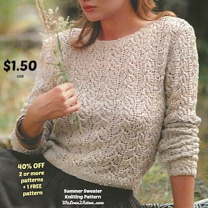 Lace Knit Summer Sweater Pattern: Lightweight Pullover (PDF Download)