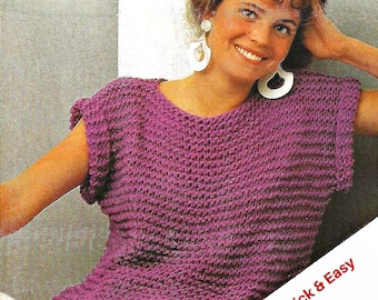 Knit Summer Top Pattern • Cotton Tank • Sleeveless Vintage Knitwear PDF