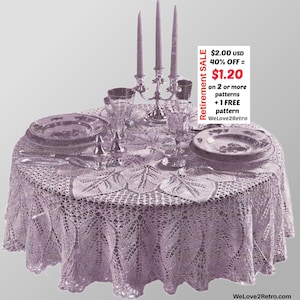 RETIREMENT-SALE***  Vintage Knit Tablecloth Pattern - Round Lace Doily Table Topper Knitting Boho Decor PDF