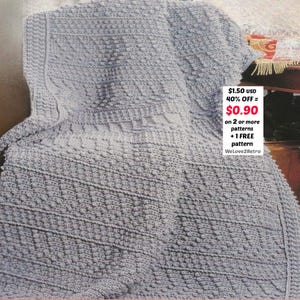 RETIREMENT-SALE***  Crochet Blanket Pattern PDF – Chunky Afghan, Vintage Lapghan Easy Lap Blanket