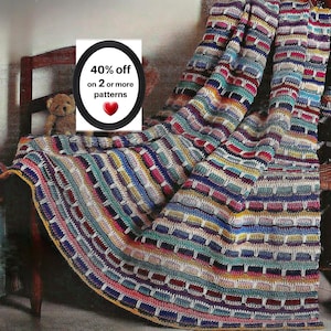 RETIREMENT-SALE* Scrap Yarn Crochet Blanket Pattern • Stash-Buster Afghan - Easy Throw (PDF Design)