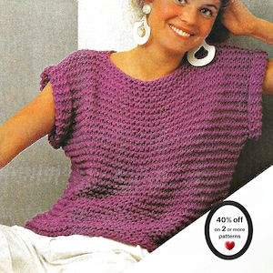 Knit Summer Top Pattern • Cotton Tank • Sleeveless Vintage Knitwear PDF