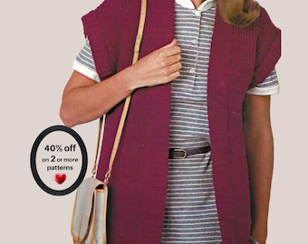 RETIREMENT-SALE*  Vintage Knit Vest Pattern PDF • Chunky Boho Waistcoat (Digital Download)