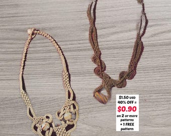RETIREMENT-SALE***  Easy Macrame Necklace Pattern PDF – Boho Pendant & Choker Tutorial Beginners