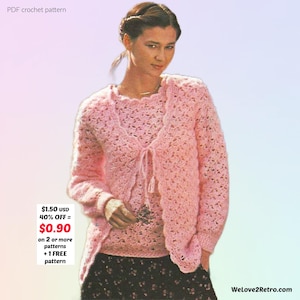 RETIREMENT-SALE***  Crochet Lace Sweater Set Pattern PDF – Boho Openwork Pullover, Easy Cardigan Sweater