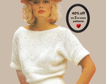 PROMOTION DE RETRAITE* Patron PDF de tricot pour un haut d'été – Pull d'été léger en coton