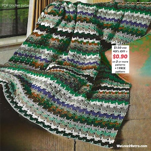 REBAJAS POR JUBILACIÓN*** Patrón de manta de crochet con retales de hilo: manta fácil de usar y acogedora para aprovechar al máximo tus restos.