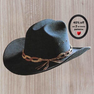 RETIREMENT-SALE*  Macrame Hat Band Pattern - Western Cowboy Trim Easy Boho Accessory Vintage