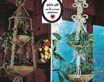 RETIREMENT-SALE*   Macrame Plant Hanger Pattern - Boho Vintage Indoor Decor Hanger PDF