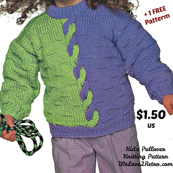 Modèle de tricot de pull fille 450, modèle de pull en tricot, pull