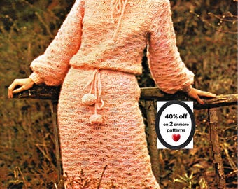 SVENDITA PER PENSIONAMENTO* Modello PDF per abito in lana lavorato a maglia • Abito invernale comodo lavorato a maglia • Maglione vintage fatto a mano