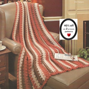 Bientôt retiré du marché ! Modèle PDF de couverture afghane au crochet vintage • Couverture bohème - Jeté douillet • Décoration d'automne