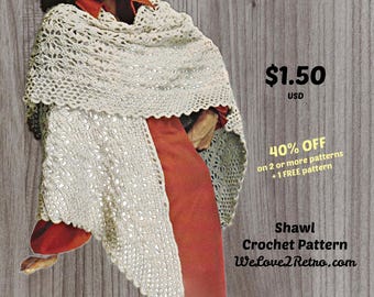 Triangular Crochet Shawl Pattern: Lacy Boho Wrap (PDF Pattern)