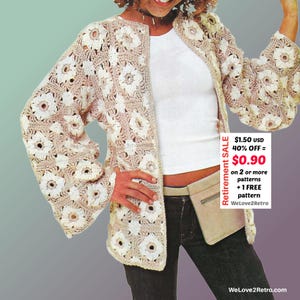 RETIREMENT-SALE***  Granny Square Cardigan Pattern PDF – Easy Crochet Jacket, Boho Festival Sweater
