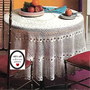 RETIREMENT-SALE*  Crochet Tablecloth Pattern PDF • Round Lacy Doily • Vintage Lace Table Topper