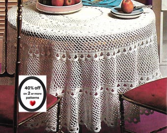 LIQUIDACIÓN POR JUBILACIÓN* Patrón de mantel de ganchillo en PDF • Tapete redondo de encaje • Cubremesa de encaje vintage