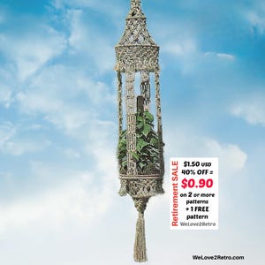 RETIREMENT-SALE***  Macrame Plant Hanger Pattern PDF – Easy Boho,  Beginner Hanging Planter Design