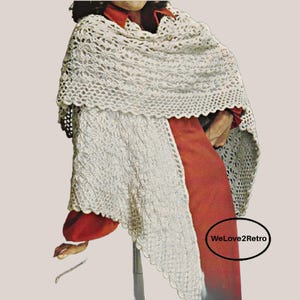 RETIREMENT-SALE* Crochet Shawl Pattern - Boho Lacy Wrap Vintage Vintage Lightweight Lace Scarf PDF
