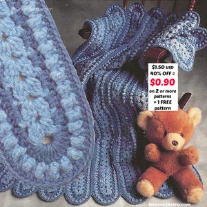 VENTE À LA RETRAITE*** Modèle de couverture de bébé au crochet au kilomètre par minute PDF - Débutants afghans vintage rapides