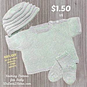 Baby Clothes Knitting Pattern: Sweater, Hat, Socks (PDF Download for Beginners)