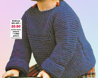 Patrón de suéter para niños (VENTA DE JUBILACIÓN) - Jersey de punto fácil para principiantes (PDF)