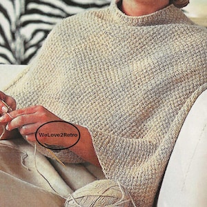 RETIREMENT-SALE* Boho Knit Poncho Pattern • Short Wrap • Cozy Cape • Lightweight Women PDF
