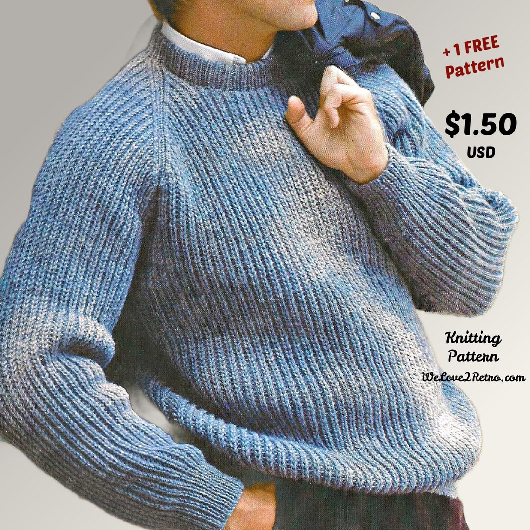 723 Easy Men's Sweater Knitting Pattern +1 FREE KNITTING PATTERN, Men's ...